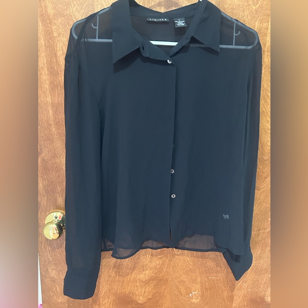 The Limited Black Button Down Shirt with Long Sleeves